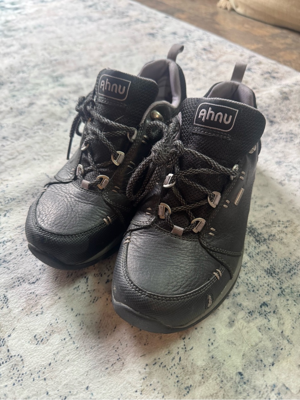 Ahnu Black Trail Sneakers with Secure Lace Fits